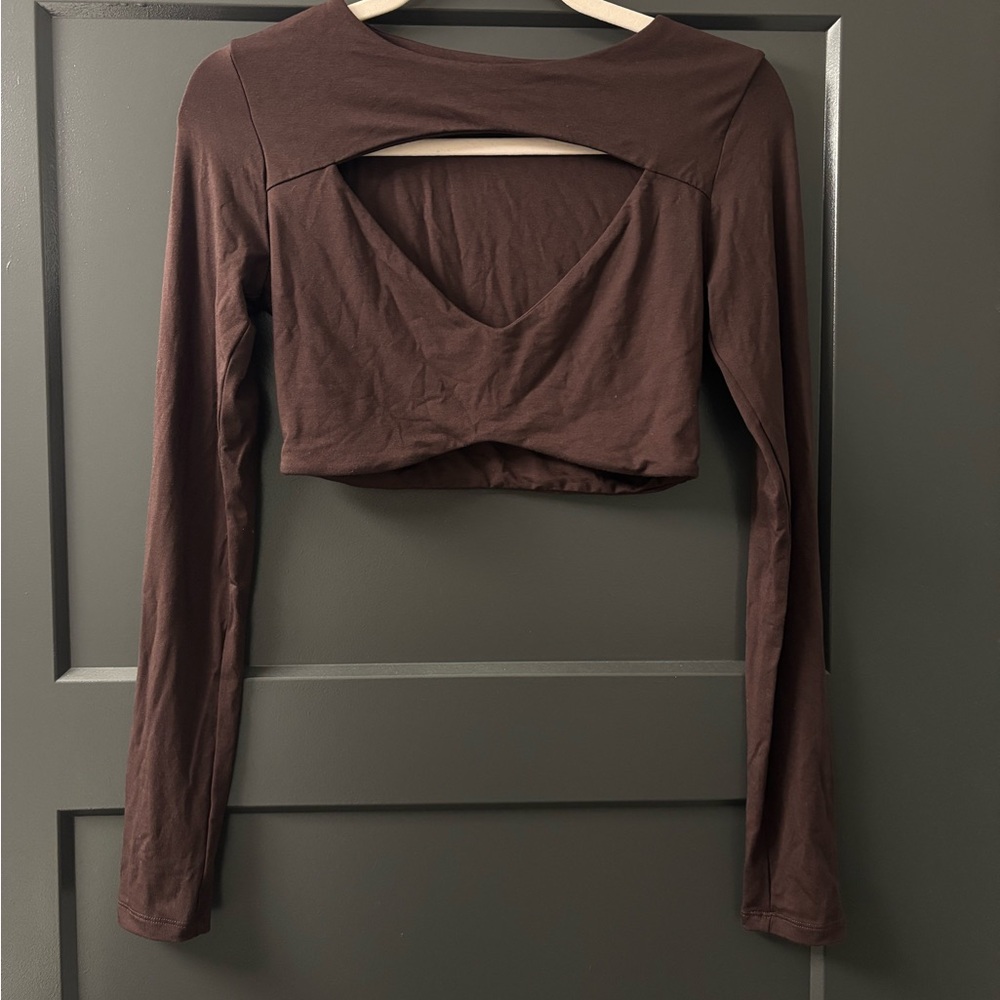 Naked Wardrobe Chocolate Long Sleeve Bodysuit